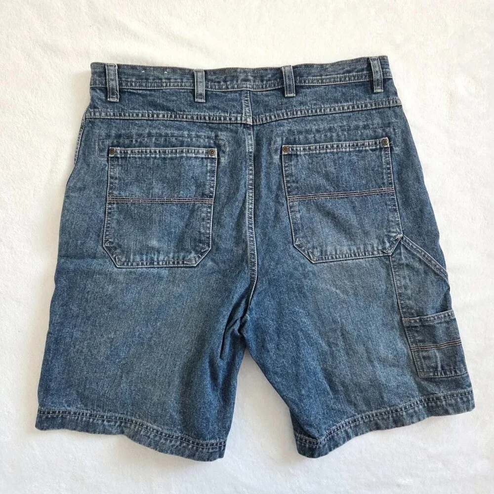 Sonoma Baggy Utility Denim Shorts Size 34 Carpenter Dark Wash Y2K Skater Jorts‎
